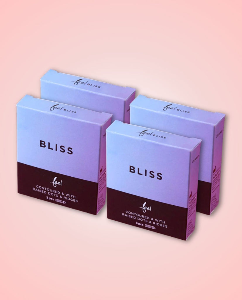 (CLEARANCE) Feel Condoms Bliss Ribbed Bundle, 4 packs