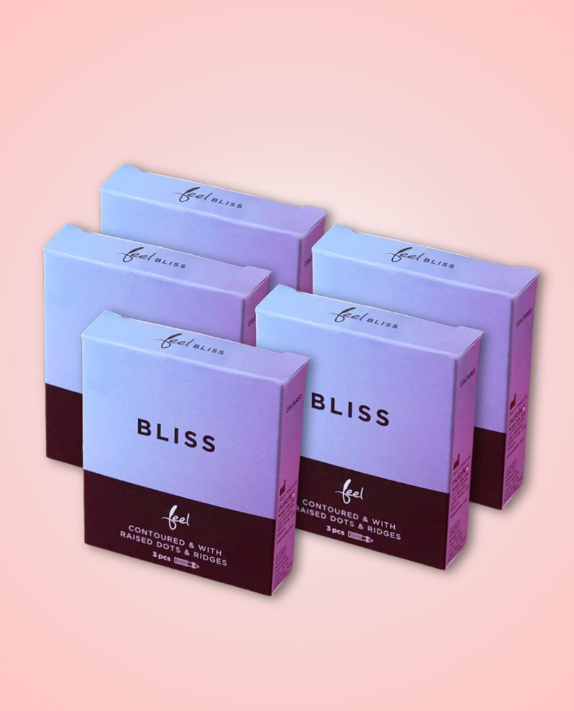 (CLEARANCE) Feel Condoms Bliss Ribbed Bundle, 5 packs